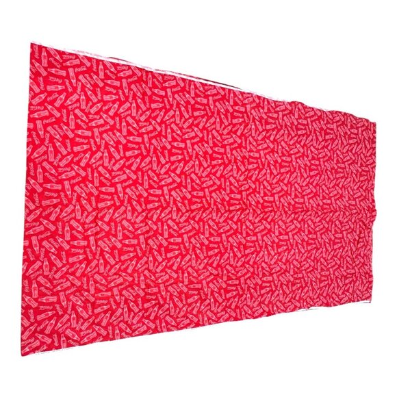 Coca-Cola Red And White Bottle Print Cotton Fabric Large Scale Soda Pop 2 yards - Picture 2 of 4